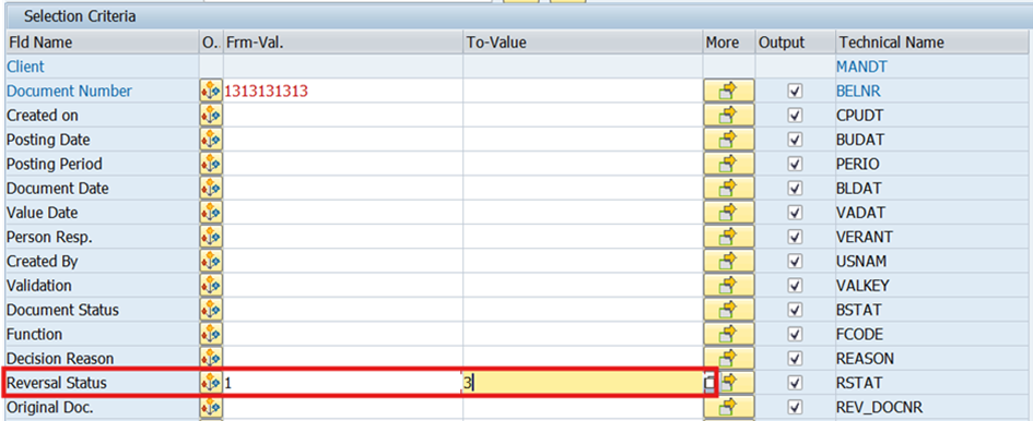 Practical procedure for individual budget migration: Selection of relevant cancellation statuses from table BPDJ