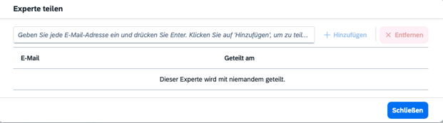 Abbildung 3 Teilen eines Experten in SAP Joule for Consultants